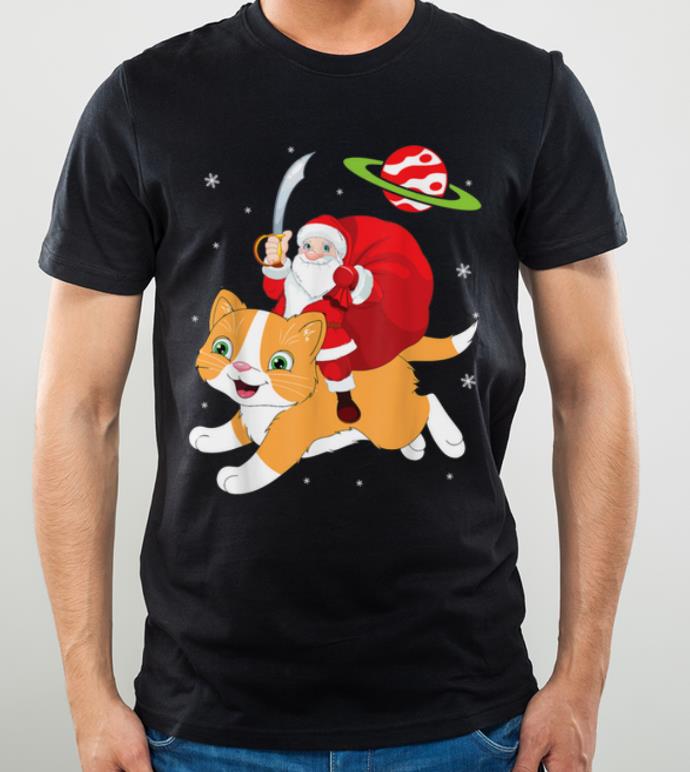 Top Santa Claus With Sword Xmas Gift Riding Cat On Space Snow shirt 4 - Top Santa Claus With Sword & Xmas Gift Riding Cat On Space Snow shirt