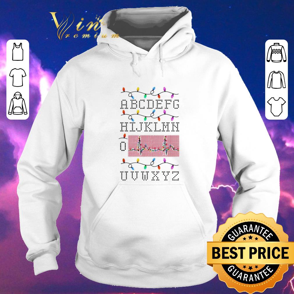 Awesome Christmas lights PQRST Alphabet Heartbeat Nurse shirt 4 - Awesome Christmas lights PQRST Alphabet Heartbeat Nurse shirt