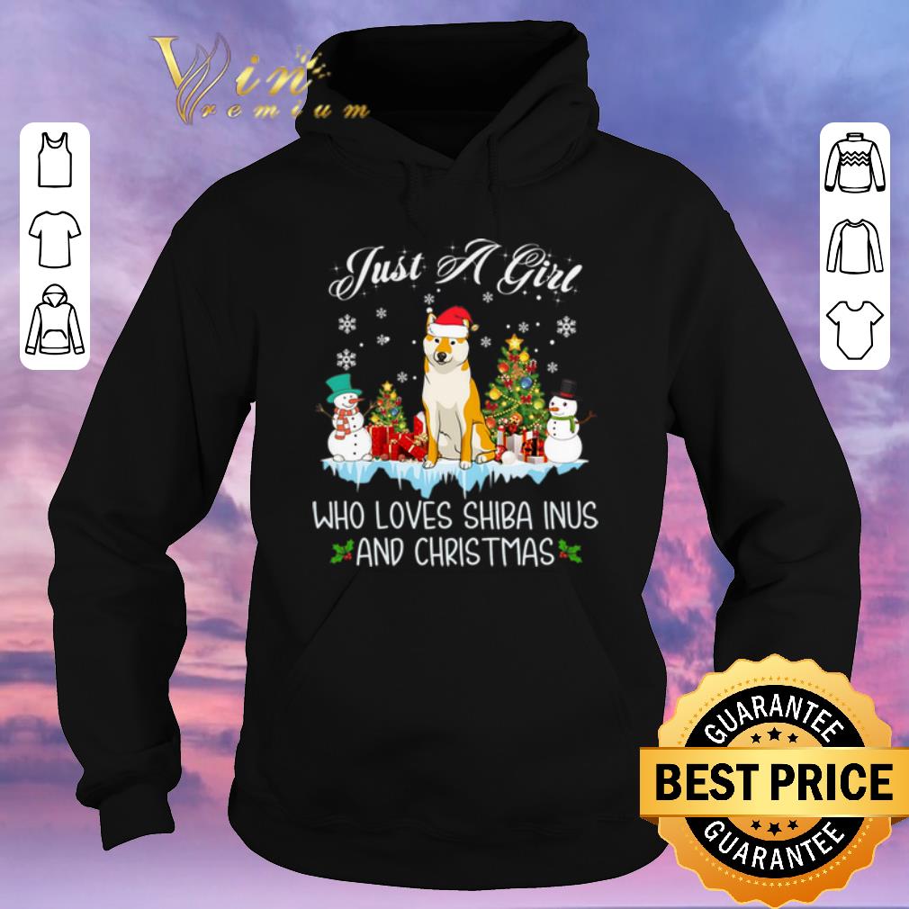 Awesome Just A Girl Who Loves Shiba Inu And Christmas shirt sweater 4 - Awesome Just A Girl Who Loves Shiba Inu And Christmas shirt sweater