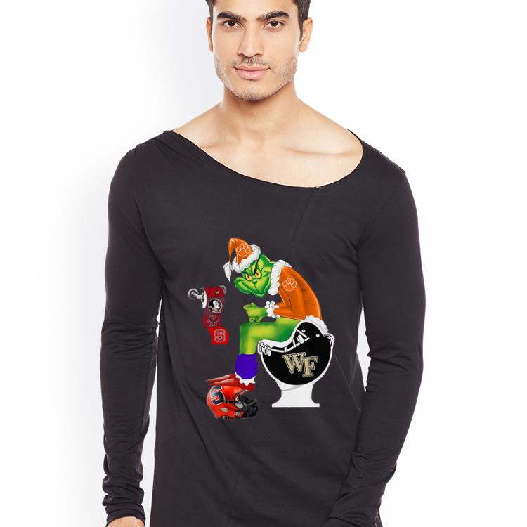 Awesome Santa Grinch Clemson Tigers and Wake Forest Demon Deacons Toilet shirt 4 - Awesome Santa Grinch Clemson Tigers and Wake Forest Demon Deacons Toilet shirt
