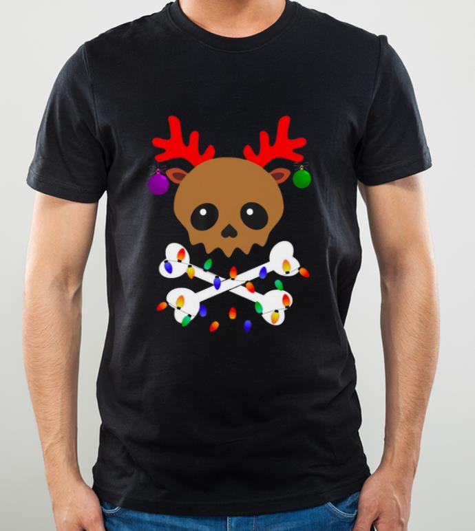 Awesome Santa Skull Reindeer light christmas shirt 4 - Awesome Santa Skull Reindeer light christmas shirt