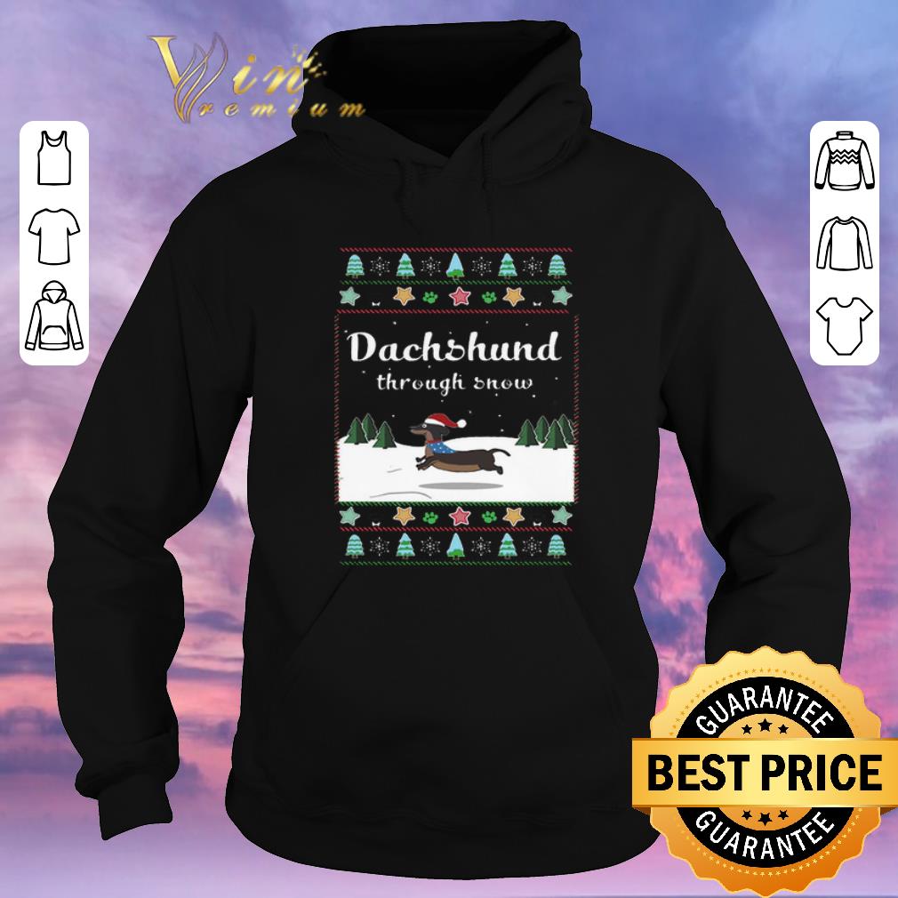 Awesome Ugly Christmas Dachshund through snow sweater 4 - Awesome Ugly Christmas Dachshund through snow sweater