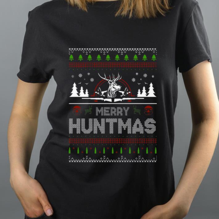 Beautiful Deer Hunting Merry Huntmas ugly Christmas shirt 4 - Beautiful Deer Hunting Merry Huntmas ugly Christmas shirt