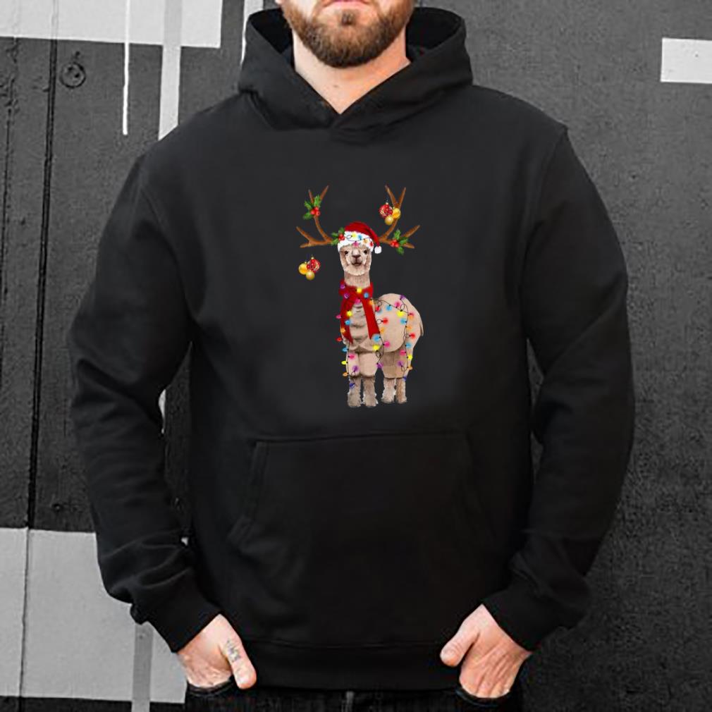 Beautiful Santa LLama Reindeer Light Christmas shirt 4 - Beautiful Santa LLama Reindeer Light Christmas shirt