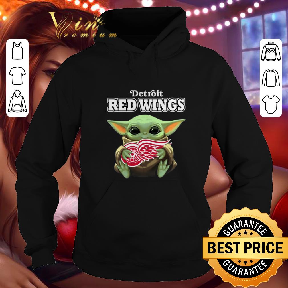Best Baby Yoda hug Detroit Red Wings shirt 4 - Best Baby Yoda hug Detroit Red Wings shirt