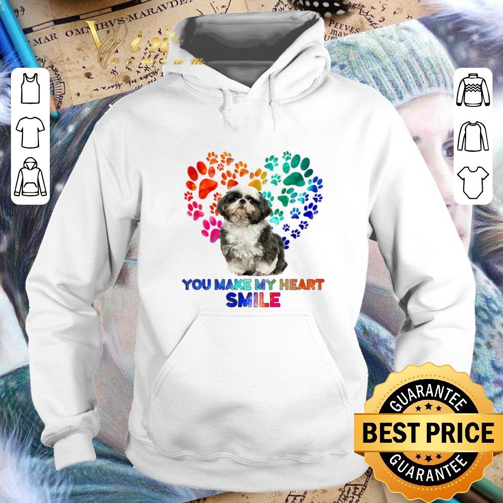 Best Paws color Shih Tzu you make my heart smile shirt Best Paws color Shih Tzu you make my heart smile shirt 4 - Best Paws color Shih Tzu you make my heart smile shirt