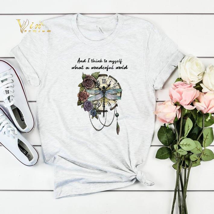 Dragonfly clock and i think to myself what a wonderful world shirt sweater 4 - Dragonfly clock and i think to myself what a wonderful world shirt sweater