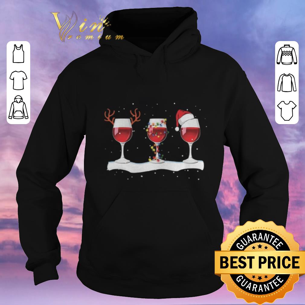 Funny Glass wine reindeer Christmas light santa hat shirt sweater 4 - Funny Glass wine reindeer Christmas light santa hat shirt sweater