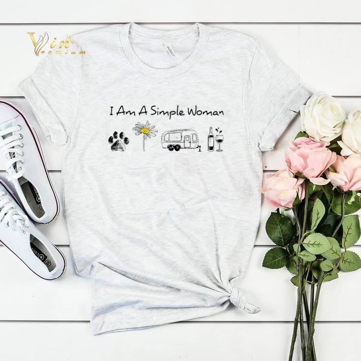 I am a simple woman I love dog paw sunflower camping and wine shirt sweater 4 - I am a simple woman I love dog paw sunflower camping and wine shirt sweater