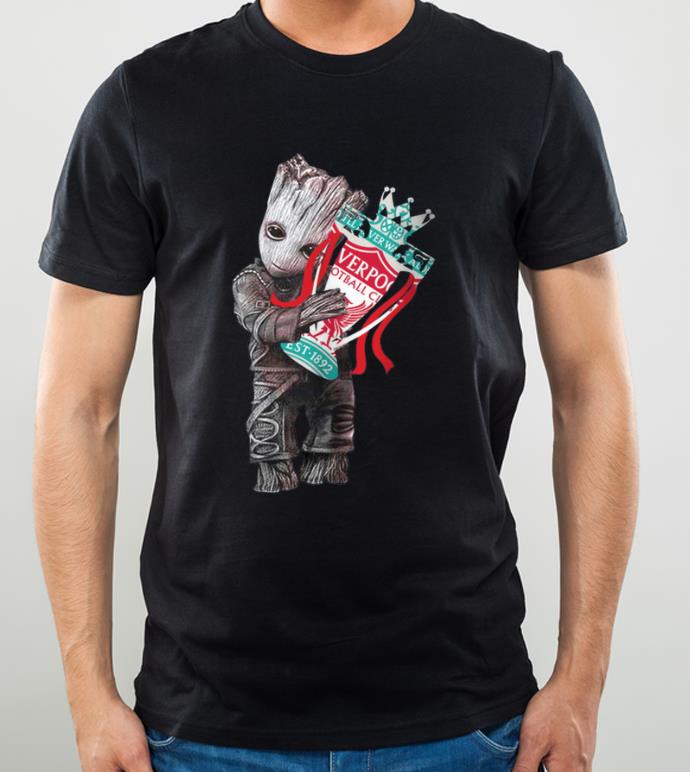 Nice Baby Groot hug Liverpool shirt 4 - Nice Baby Groot hug Liverpool shirt
