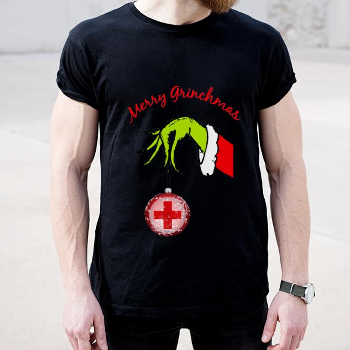 Nice Grinch hand holding Hospital Merry christmas shirt 4 - Nice Grinch hand holding Hospital Merry christmas shirt