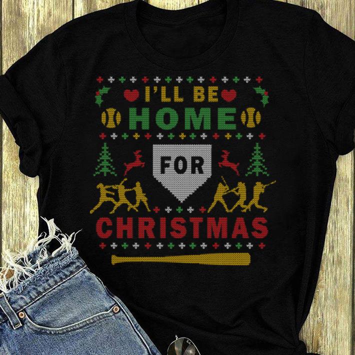 Nice I ll Be Home For Christmas Softball Ugly Christmas shirt 4 - Nice I'll Be Home For Christmas Softball Ugly Christmas shirt