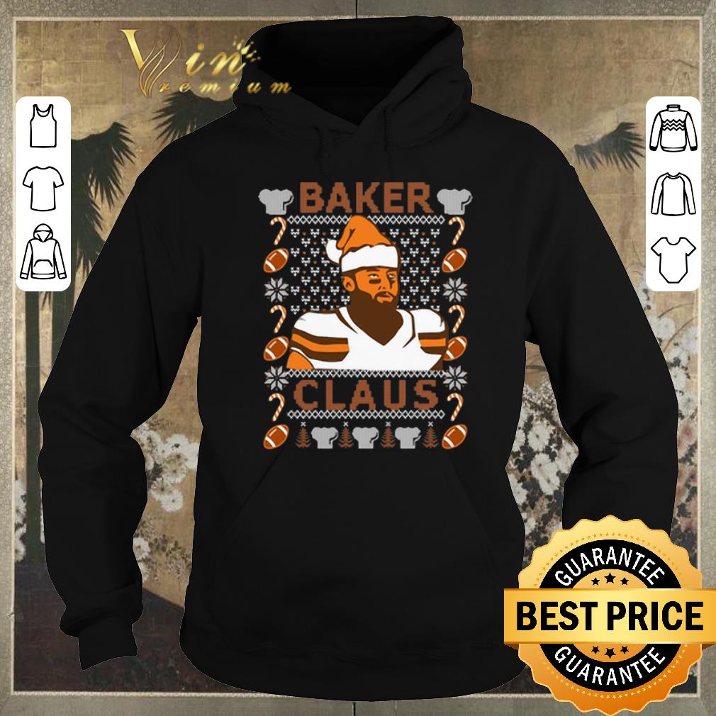 Nice ugly christmas baker mayfield baker claus cleveland brown sweater 4 - Nice ugly christmas baker mayfield baker claus cleveland brown sweater