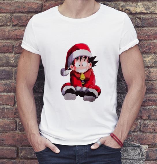 Official Christmas Goku Boy white canvas shirt 4 - Official Christmas Goku Boy white canvas shirt
