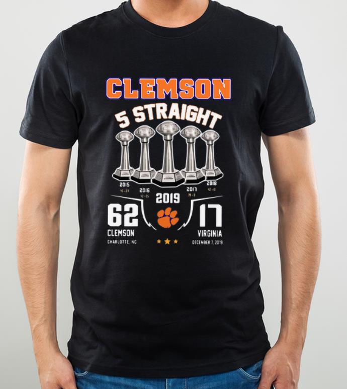 Official Clemson 5 Straight Champions 62 Clemson Charlotte 17 Virginia shirt 4 - Official Clemson 5 Straight Champions 62 Clemson Charlotte 17 Virginia shirt