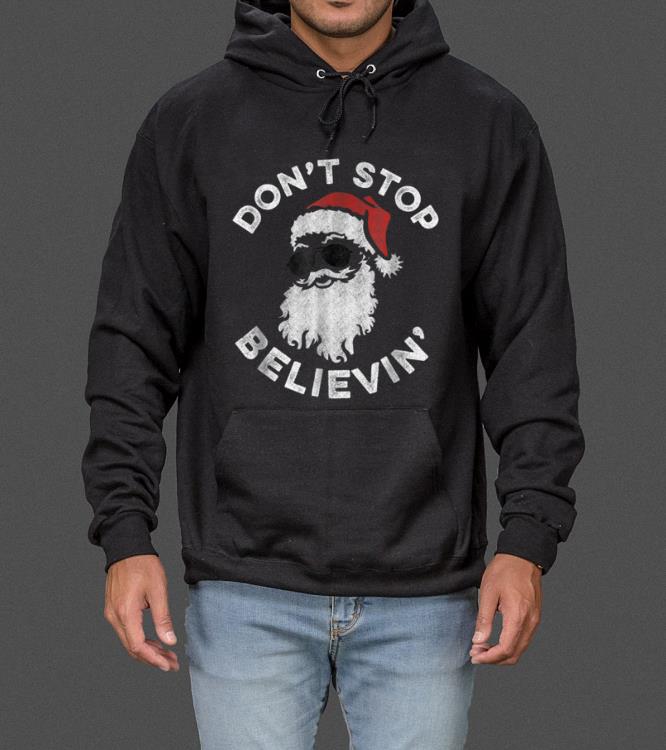 Official Don t Stop Believin Cool Shades Santa sweater 4 - Official Don't Stop Believin' Cool Shades Santa sweater