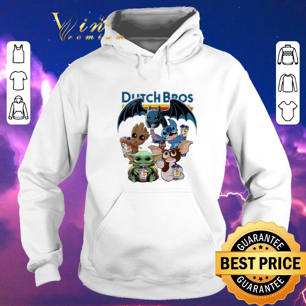 Official Dutch Bros Coffee Baby Yoda Groot Stitch Toothless and Gizmo shirt sweater 4 - Official Dutch Bros Coffee Baby Yoda Groot Stitch Toothless and Gizmo shirt sweater