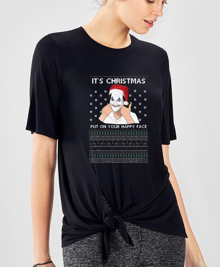 Official Joker it s christmas put on your happy face ugly christmas shirt 4 - Official Joker it’s christmas put on your happy face ugly christmas shirt
