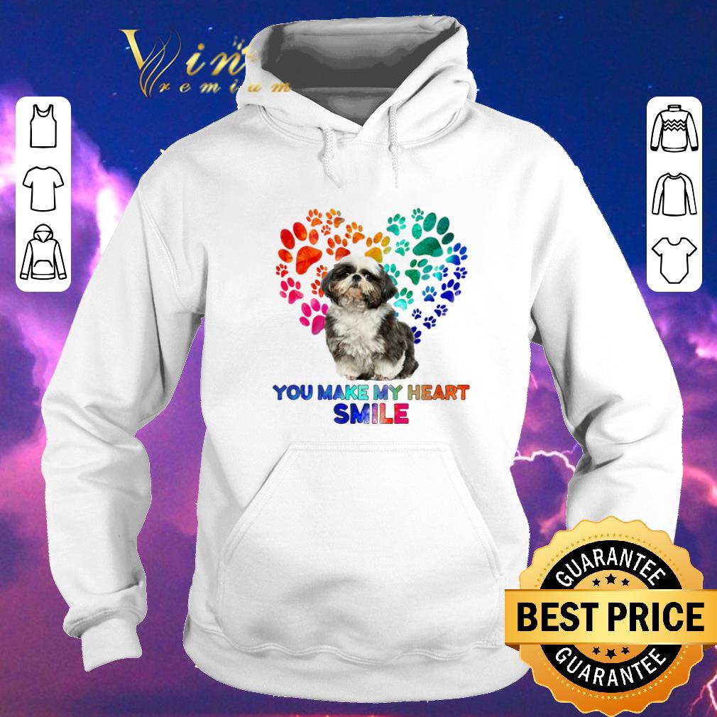 Official Paws color Shih Tzu you make my heart smile shirt sweater 4 - Official Paws color Shih Tzu you make my heart smile shirt sweater