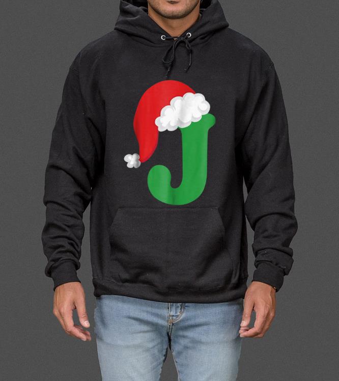 Original Christmas Santa Hat Letter J Monogram Holiday Photo sweater 4 - Original Christmas Santa Hat Letter J Monogram Holiday Photo sweater