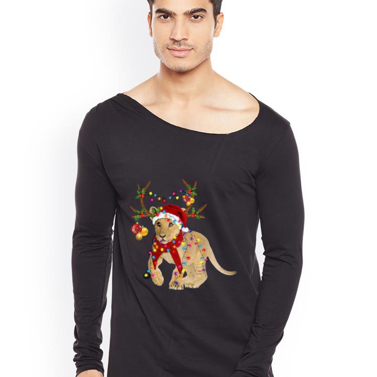 Original Santa Lion Reindeer Light Christmas shirt 4 - Original Santa Lion Reindeer Light Christmas shirt