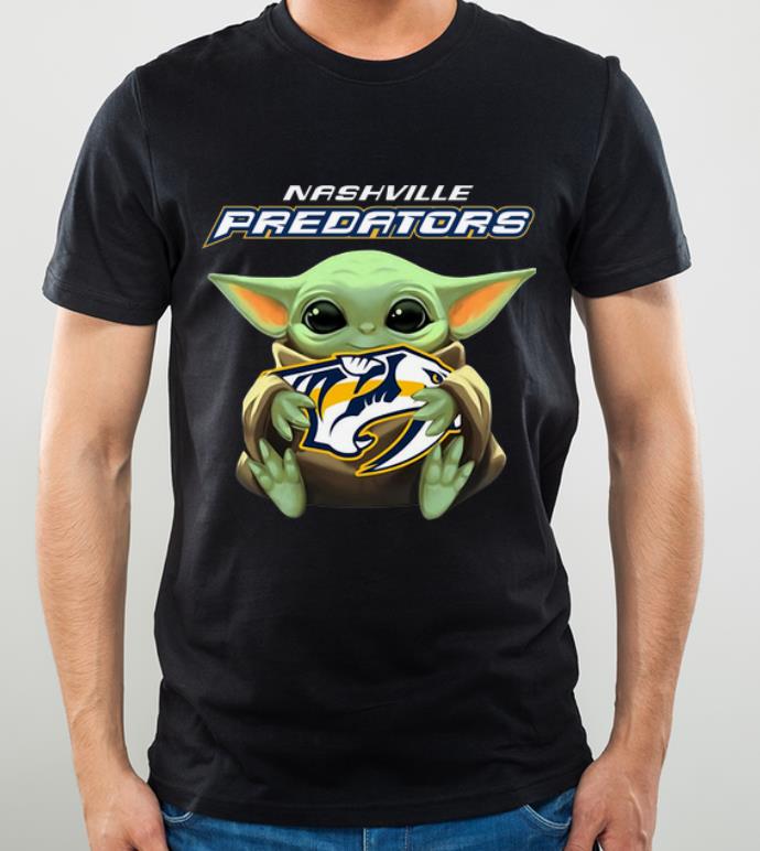 Premium Baby Yoda Hug Nashville Predators NHL shirt 4 - Premium Baby Yoda Hug Nashville Predators NHL shirt
