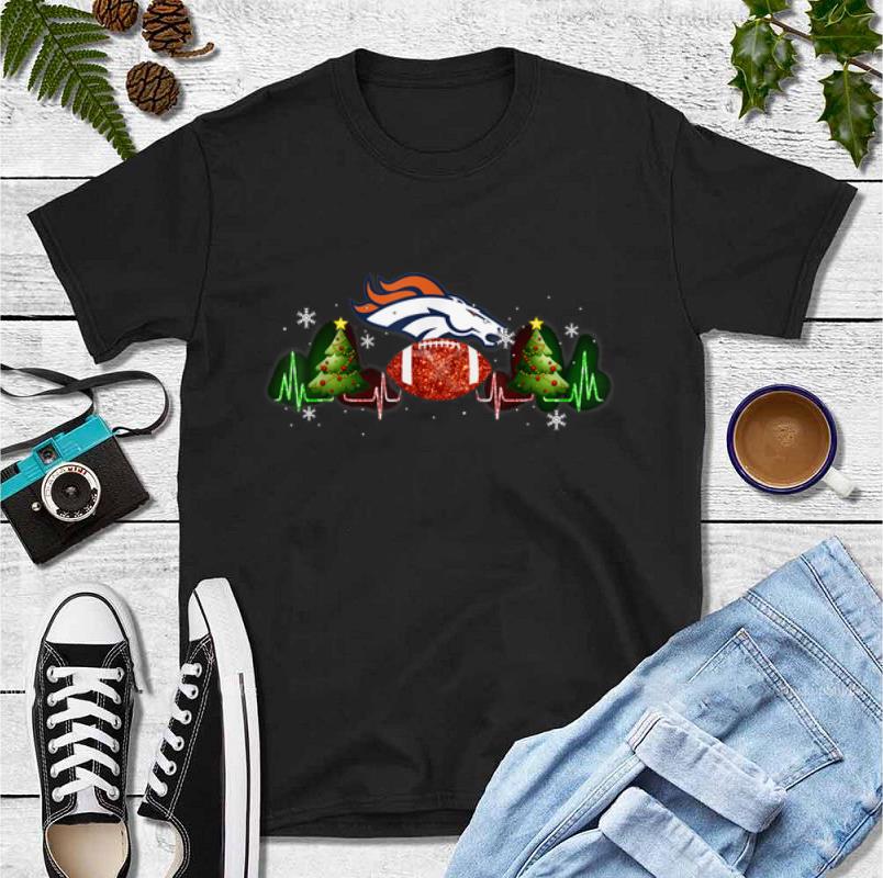 Premium Denver Broncos Christmas Tree Heartbeat shirt 4 - Premium Denver Broncos Christmas Tree Heartbeat shirt