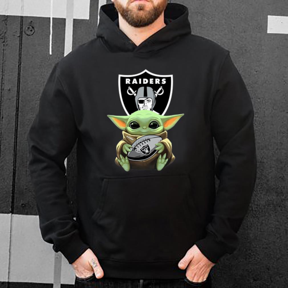 Premium Star Wars Football Baby Yoda Hug Oakland Raiders shirt 4 - Premium Star Wars Football Baby Yoda Hug Oakland Raiders shirt
