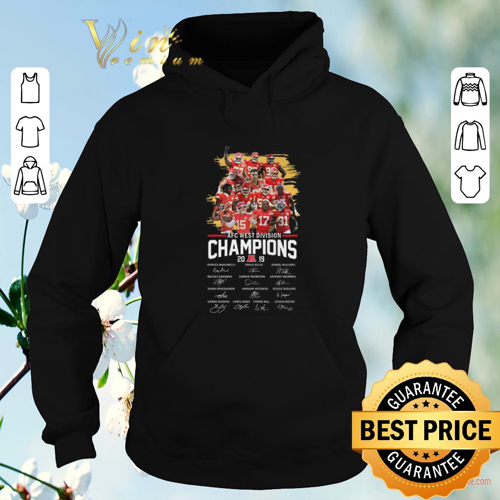 Premium signatures kansas city chiefs afc west division champions 2019 shirt 4 - Premium signatures kansas city chiefs afc west division champions 2019 shirt