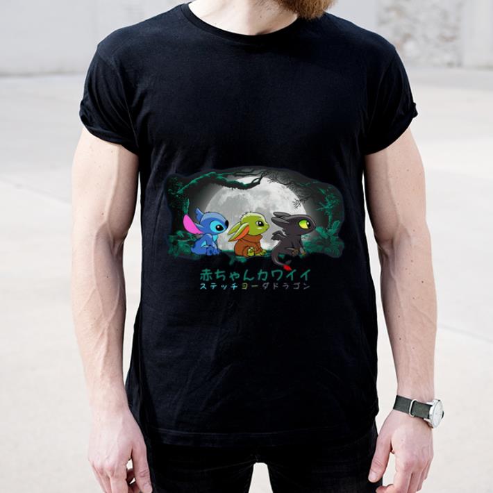 Pretty Baby Yoda and Stitch and Toothless shirt 4 - Pretty Baby Yoda and Stitch and Toothless shirt