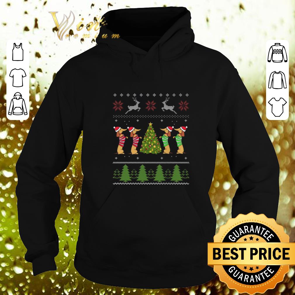 Pretty Dachshund Christmas tree ugly Xmas shirt 4 - Pretty Dachshund Christmas tree ugly Xmas shirt