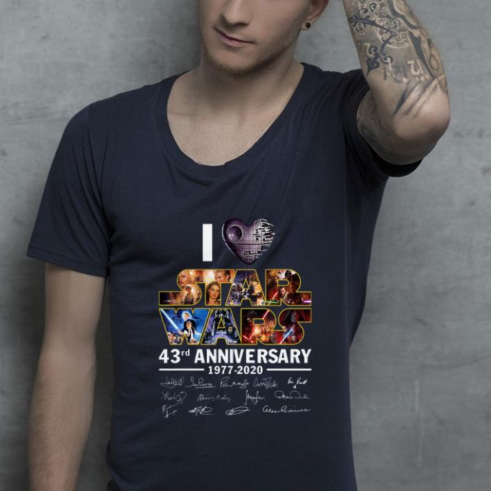 Pretty I Love Star Wars 43rd Anniversary 1977 2020 Signatures shirt 4 - Pretty I Love Star Wars 43rd Anniversary 1977-2020 Signatures shirt
