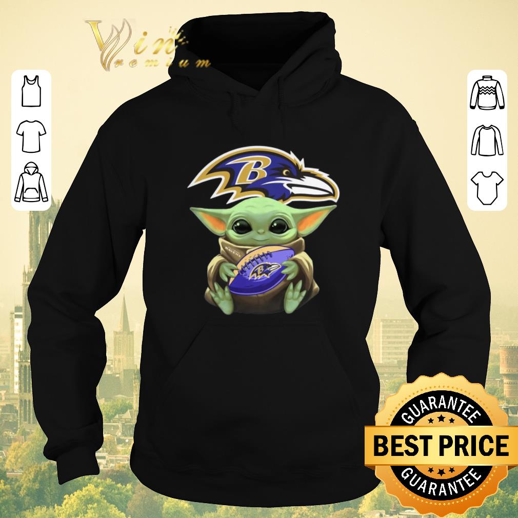 Pretty Star Wars Baby Yoda Baltimore Ravens NFL ball shirt 4 - Pretty Star Wars Baby Yoda Baltimore Ravens NFL ball shirt