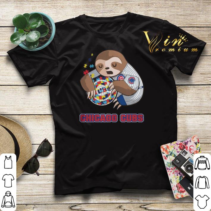 Sloth hug Autism Chicago Cubs shirt sweater 4 - Sloth hug Autism Chicago Cubs shirt sweater