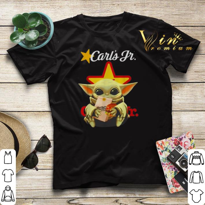 Star Wars Baby Yoda hug Carl's Jr Mandalorian shirt sweater Star Wars Baby Yoda hug Carl s Jr Mandalorian shirt sweater 4 - Star Wars Baby Yoda hug Carl's Jr Mandalorian shirt sweater