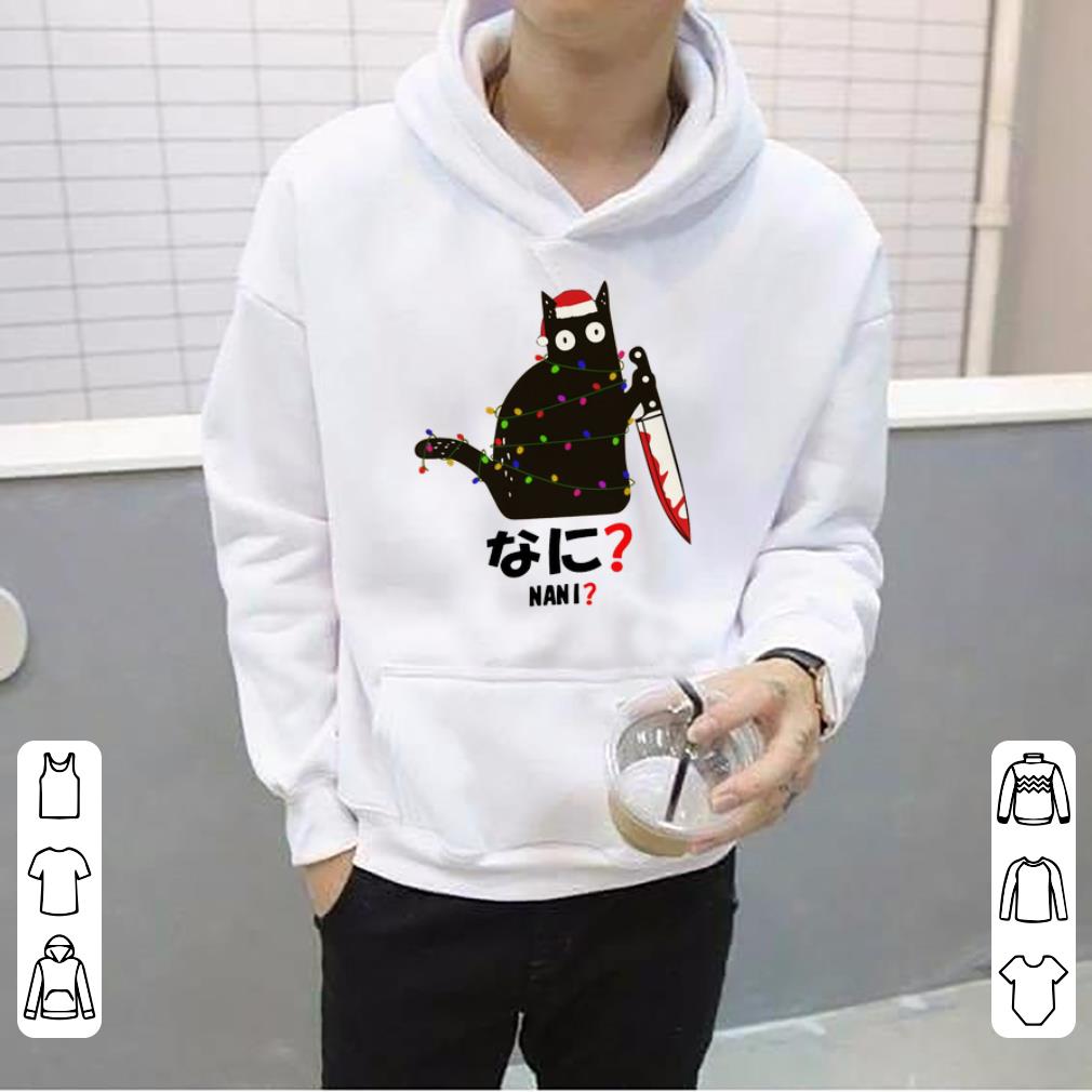 Top Nani black Cat Santa hold knife shirt 4 - Top Nani black Cat Santa hold knife shirt