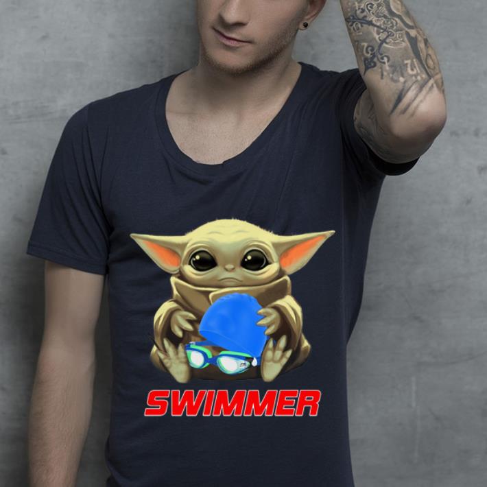 Top Star Wars Baby Yoda Hug Swimmer shirt 4 - Top Star Wars Baby Yoda Hug Swimmer shirt