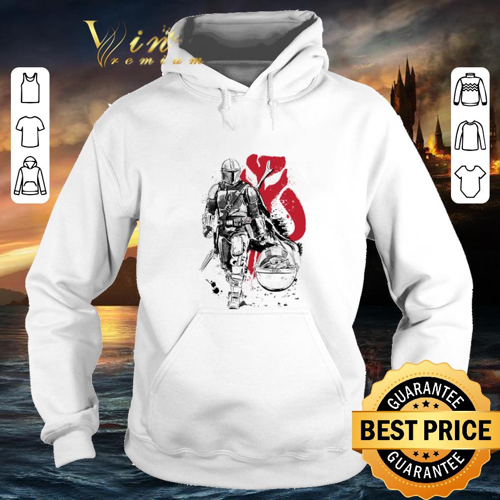 Top The Mandalorian Lone hunter and cub Baby Yoda shirt 4 - Top The Mandalorian Lone hunter and cub Baby Yoda shirt