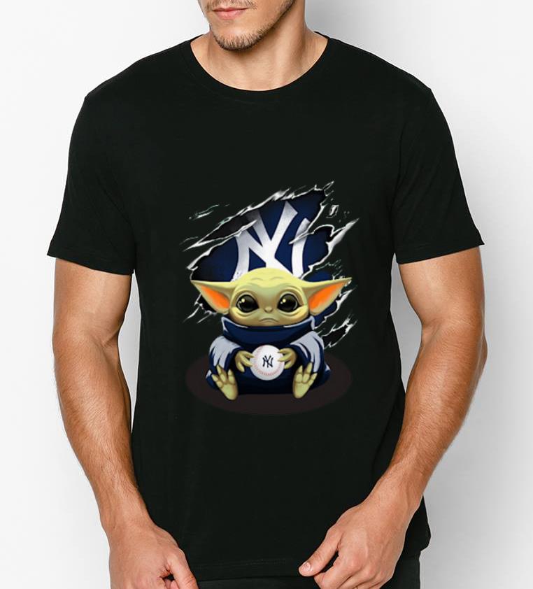 Awesome Baby Yoda Blood Inside New York Yankees shirt 4 - Awesome Baby Yoda Blood Inside New York Yankees shirt