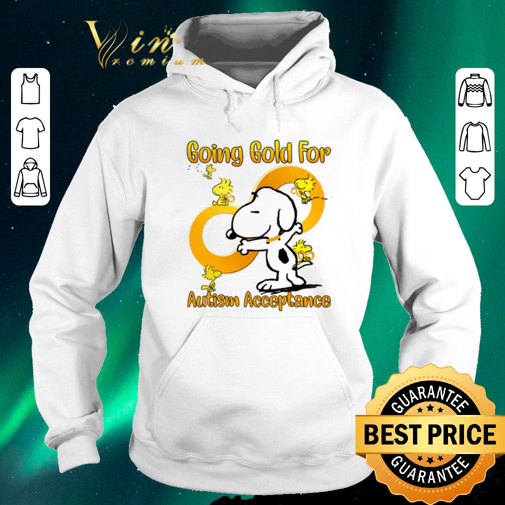 Awesome Snoopy and Woodstock going gold for Autism acceptance shirt sweater 4 - Awesome Snoopy and Woodstock going gold for Autism acceptance shirt sweater