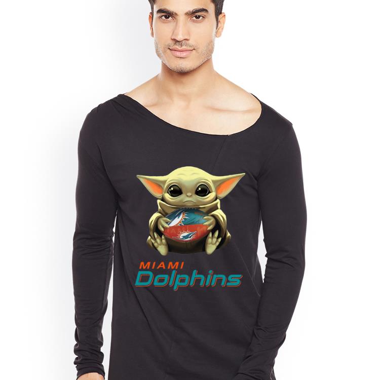 Awesome Star Wars Football Baby Yoda Hug Miami Dolphins shirt 4 - Awesome Star Wars Football Baby Yoda Hug Miami Dolphins shirt