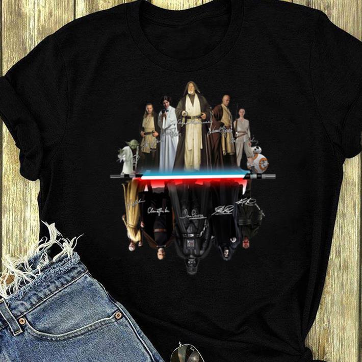 Awesome Star Wars characters water mirror signatures shirt 4 - Awesome Star Wars characters water mirror signatures shirt
