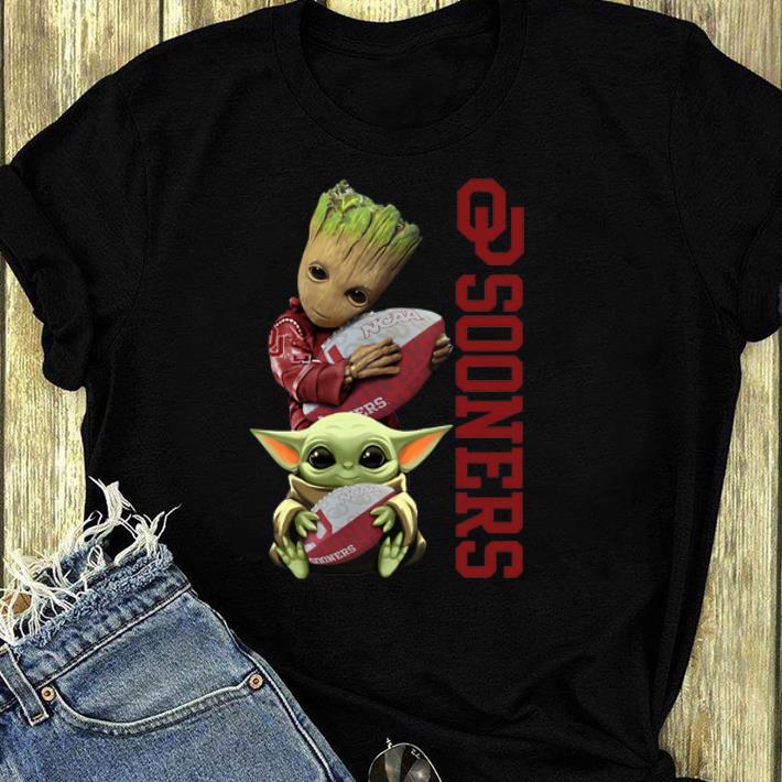 Funny Baby Groot And Baby Yoda Hug Oklahoma Sooners shirt 4 - Funny Baby Groot And Baby Yoda Hug Oklahoma Sooners shirt