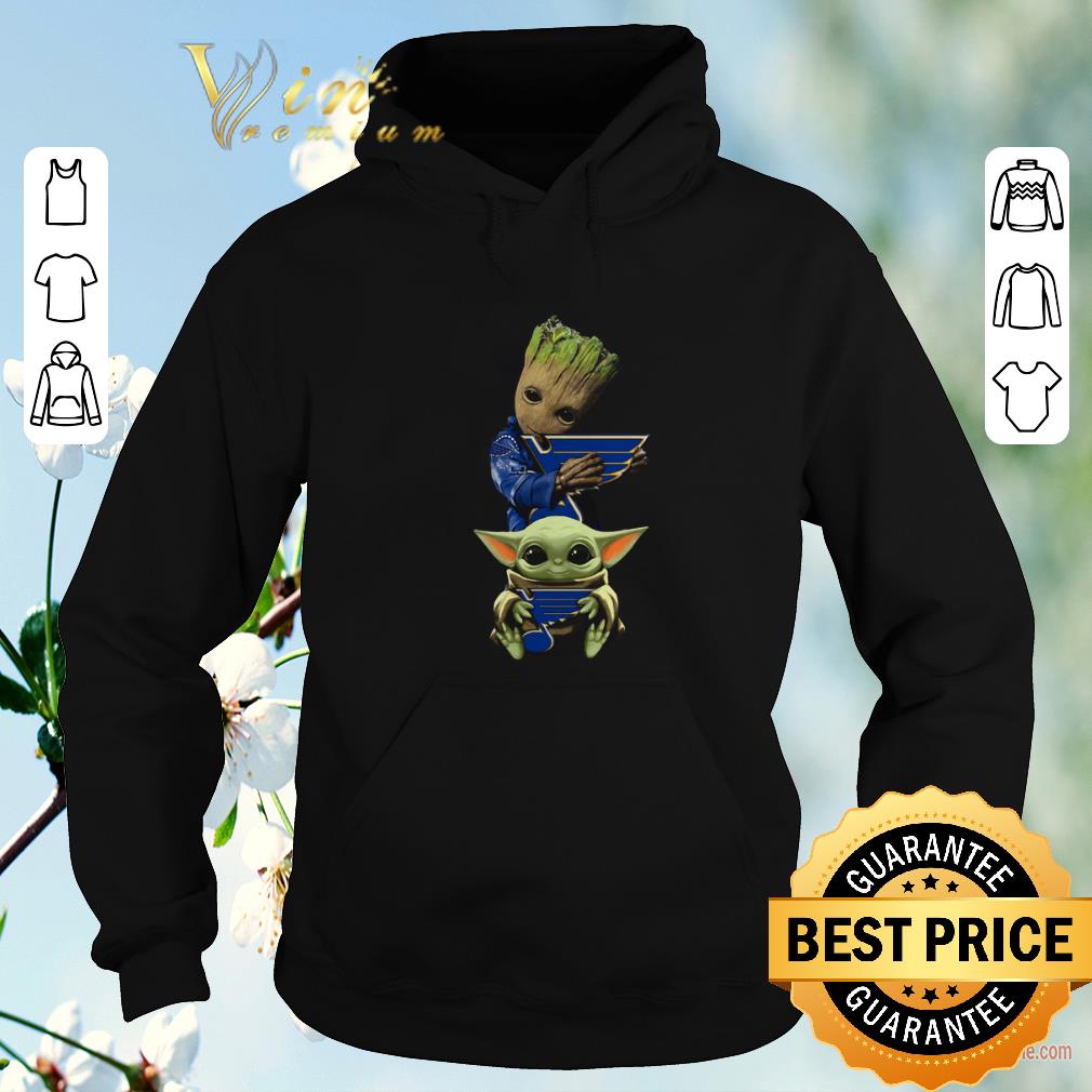 Funny Baby Yoda and Baby Groot hug St Louis Blues Star Wars shirt sweater 4 - Funny Baby Yoda and Baby Groot hug St. Louis Blues Star Wars shirt sweater