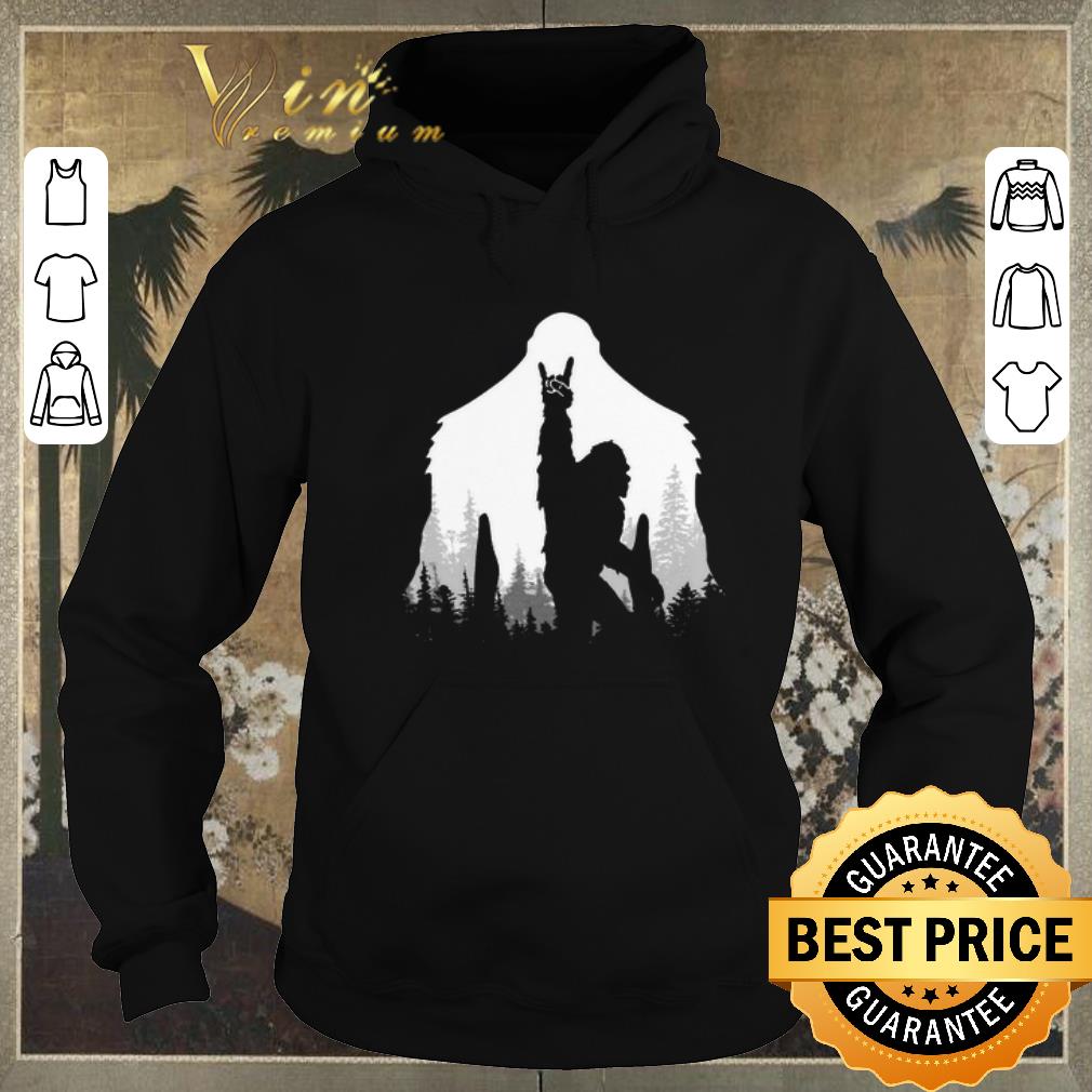 Funny Bigfoot Rock and Roll hand sign natural shirt sweater 4 - Funny Bigfoot Rock and Roll hand sign natural shirt sweater