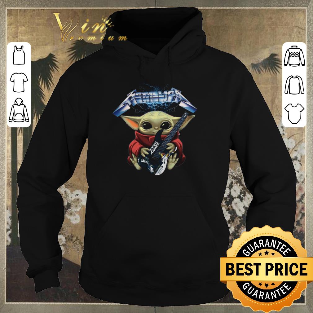 Nice Baby Yoda hug Metallica guitar White Zombie shirt sweater 4 - Nice Baby Yoda hug Metallica guitar White Zombie shirt sweater