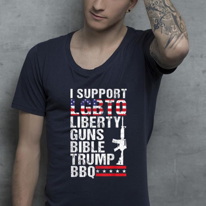 Official I Support LGBTQ Liberty Gun Bible Trump BBQ shirt 4 - Official I Support LGBTQ Liberty Gun Bible Trump BBQ shirt