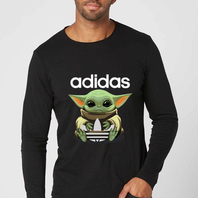 Premium Baby Yoda Hug Adidas shirt 4 - Premium Baby Yoda Hug Adidas shirt