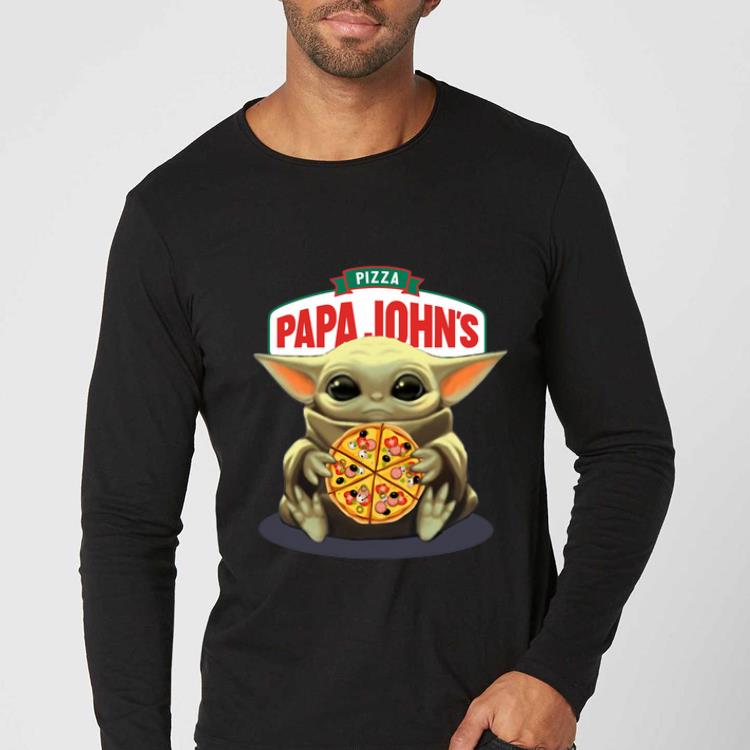 Premium Baby Yoda Hug Pizza Papa John s shirt 4 - Premium Baby Yoda Hug Pizza Papa John’s shirt