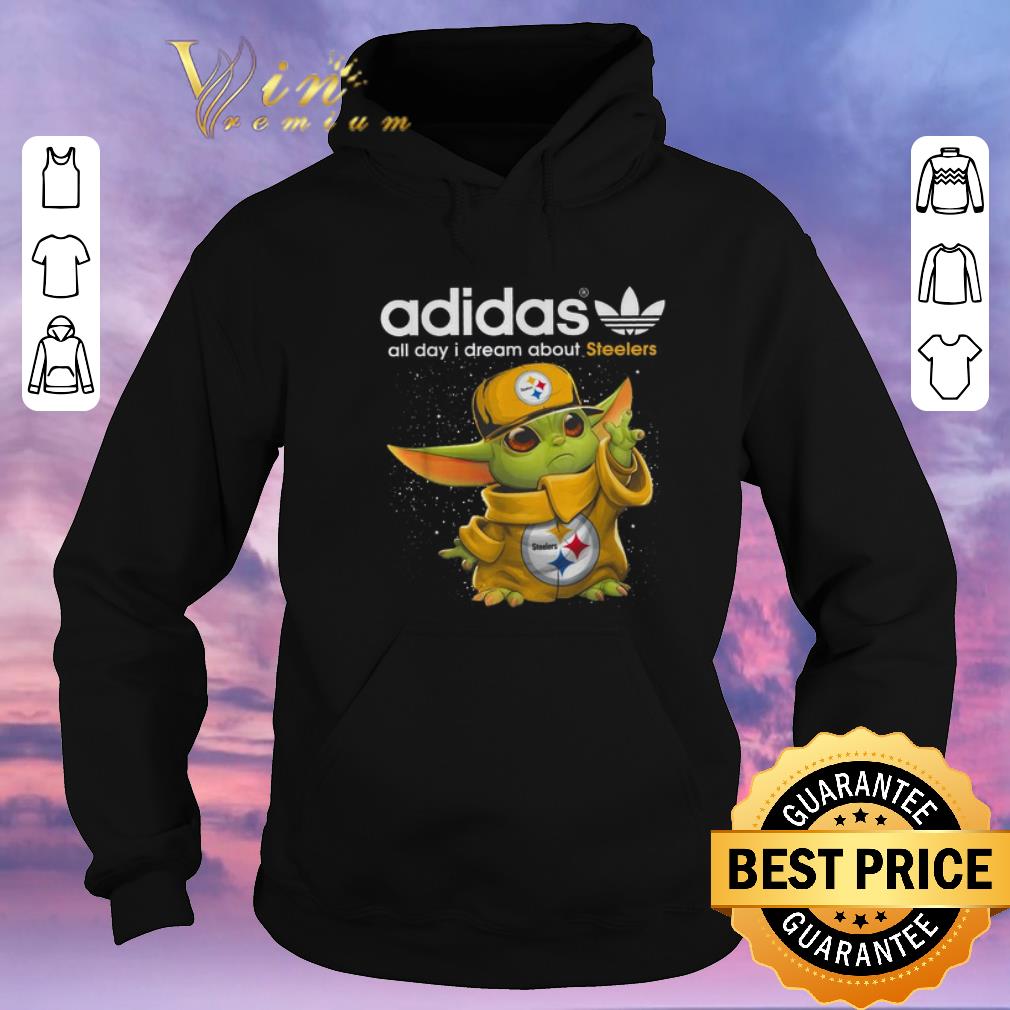 Premium Baby Yoda adidas all day i dream about Pittsburgh Steelers shirt sweater 4 - Premium Baby Yoda adidas all day i dream about Pittsburgh Steelers shirt sweater
